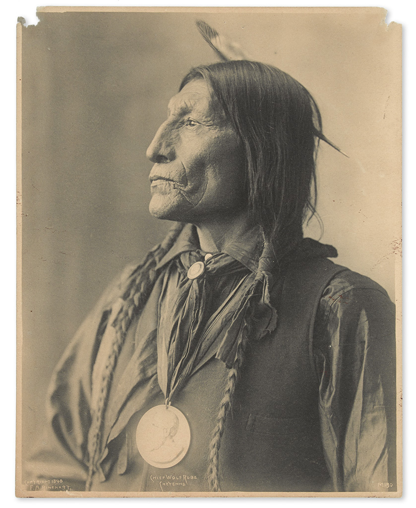 (AMERICAN INDIANS--PHOTOGRAPHS.) Rinehart, Frank A. Chief Wolf Robe, Cheyenne.